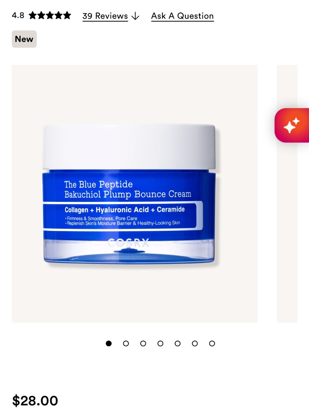 COS Blue Peptide Bakuchiol Plump Bounce Cream - White & Blue